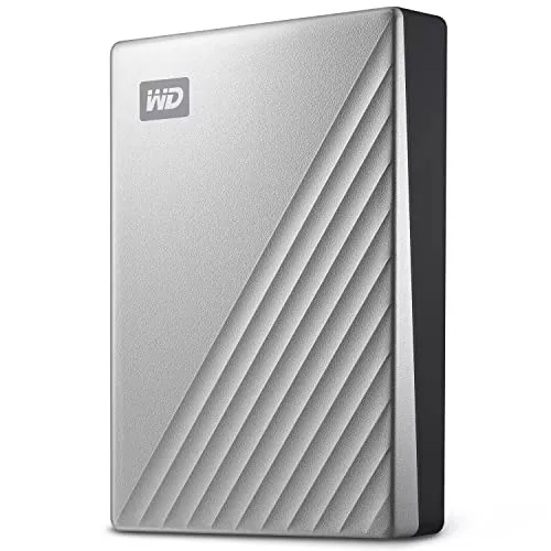 WD 2TB My Passport Ultra, Silver, Portable External Hard Drive, backup software with defense against ransomware, and password protection, USB-C and USB 3.1 - WDBC3C0020BSL-WESN
