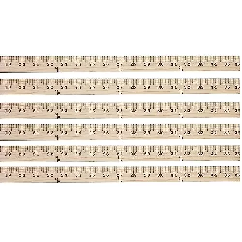 Westcott 36-inch Wood Yardstick, Pack of 6 (ACM10420-6)