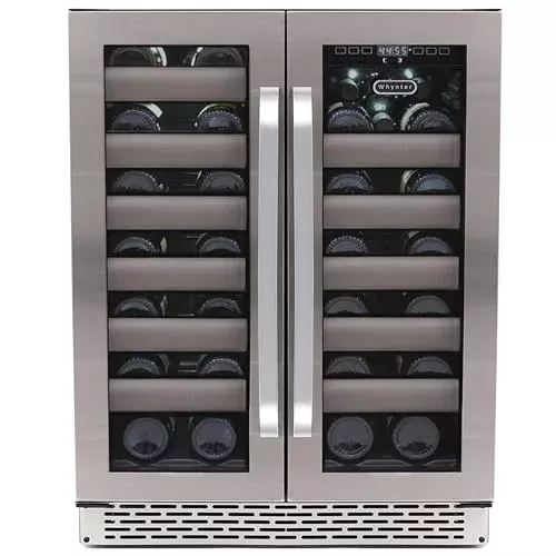 Whynter BWR-401DS Elite 40-Bottle Seamless Stainless Steel Door Dual Zone Built-in Wine Refrigerator
