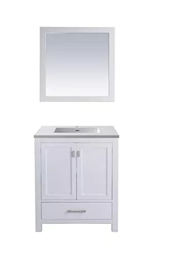Wilson 30, White Cabinet White Quartz COUNTERTOP