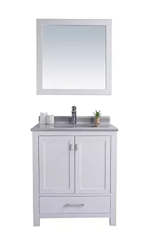 Wilson 30, White Cabinet White Stripe COUNTERTOP